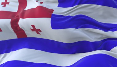 Adjara bayrağı dalgalanıyor. 3d hazırlayıcı