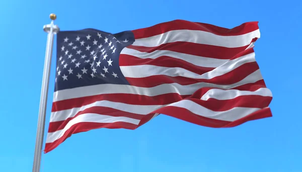 Usa Flagga Vinkar Återgivning — Stockfoto