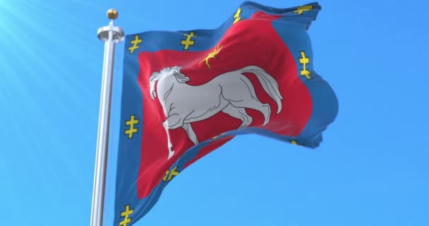 Flag Utena County Lithuania Loop — Stock Video