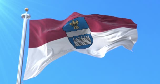 Vlajka Státu Daugavpils Lotyšsko Smyčka — Stock video