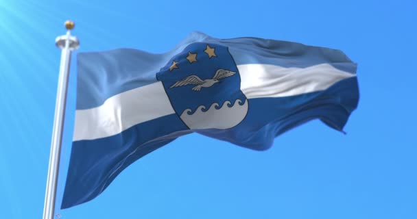 Flaga Miasta Jurmala Łotwa Pętla — Wideo stockowe