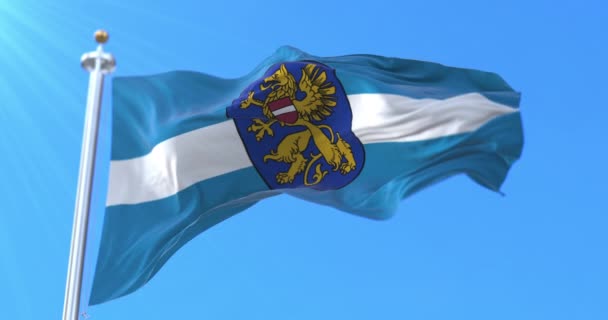 Flaga Miasta Rezekne Łotwa Pętla — Wideo stockowe