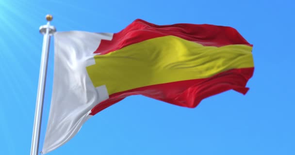 Vlag Van Het District Soroca Moldavië Lijn — Stockvideo
