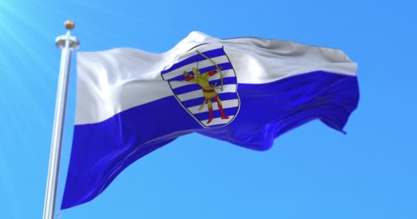 Vlajka Města Balti Moldavsko Smyčka — Stock video