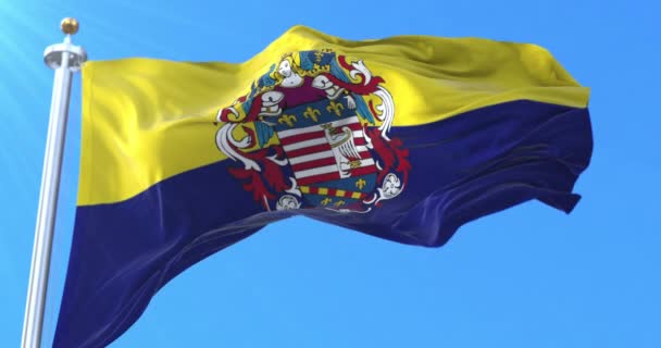 Флаг Города Кошице Словакия Петля — стоковое видео