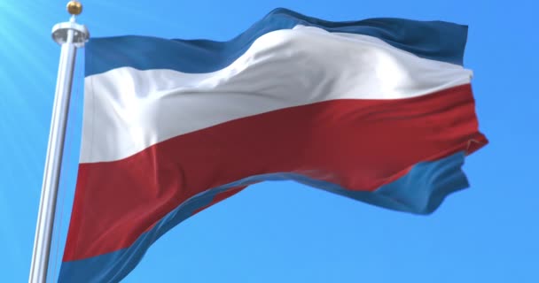Флаг Тренцской Области Словакия Петля — стоковое видео