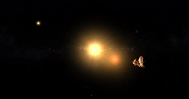 Asteróide Toutatis Orbitando Uma Galáxia Desconhecida — Vídeo de Stock