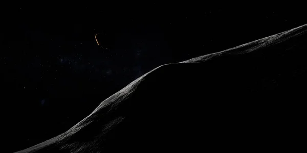 Toutatis小行星从月球或行星在外层空间运行 3D渲染 — 图库照片