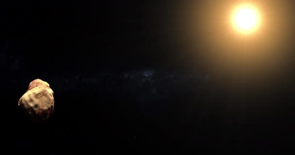 Toutatis Asteroidi Güneşe Doğru Dönüyor — Stok video