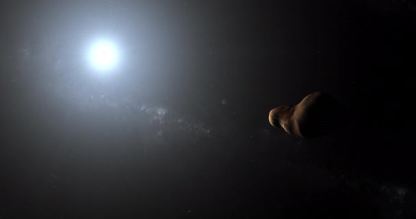 Asteroid Toutatis Kreist Einen Blauen Stern — Stockvideo