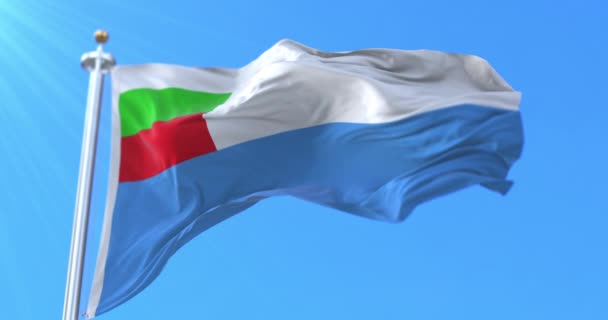 Vlag Van Provincie Montana Bulgarije Lijn — Stockvideo