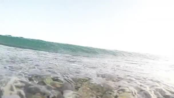 Der Strand Winkt Die Kamera Ich Perspektive — Stockvideo