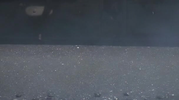 Rolo Máquina Tamping Alcatrão Uma Nova Estrada Construção — Vídeo de Stock
