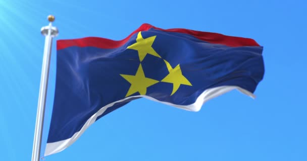 Bandera Provincia Autónoma Voivodina Serbia Bucle — Vídeos de Stock