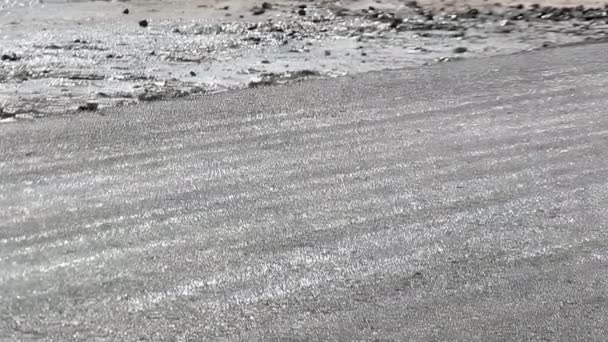 Колеса Компактного Або Пароплава Пробивають Смолу Новій Дорозі — стокове відео