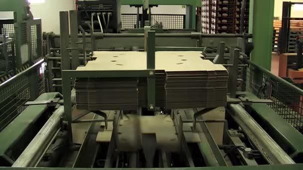 Kartonnen Doos Machine Maken Van Dozen — Stockvideo