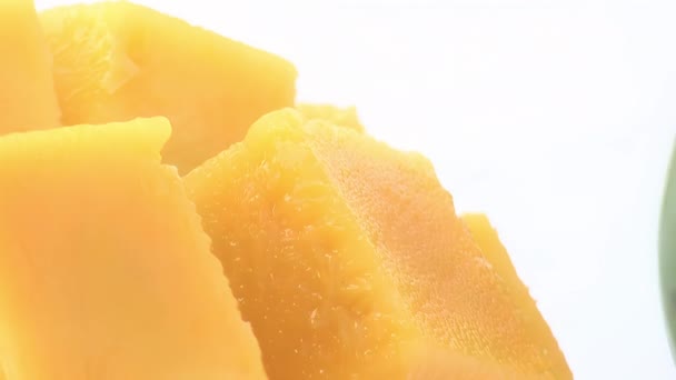 Nice Mango Cut Cubes — Stock Video
