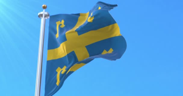 Bendera Rauma Finlandia Pengulangan — Stok Video