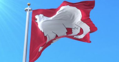 Norveç 'te Hammerfest Kommune bayrağı. Döngü