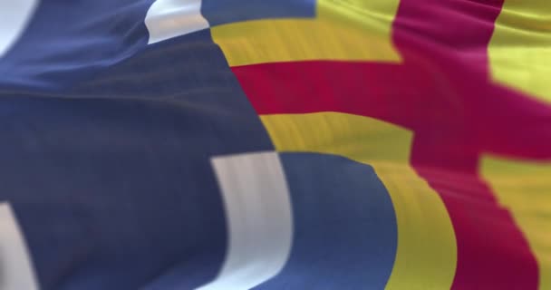 Aland Finská Vlajka Mávají Smyčka — Stock video