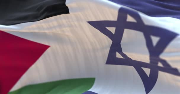 パレスチナとイスラエルの国旗 ループ — ストック動画