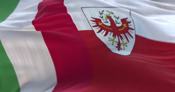 意大利和南蒂罗尔的国旗飘扬 — 图库视频影像