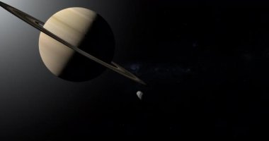 Hyperion, Satürn uydusu, Satürn gezegeni yakınlarında yörüngede.
