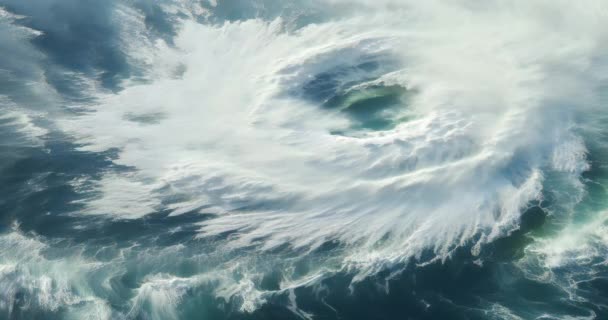 Vista Aérea Formação Ciclone Oceano — Vídeo de Stock
