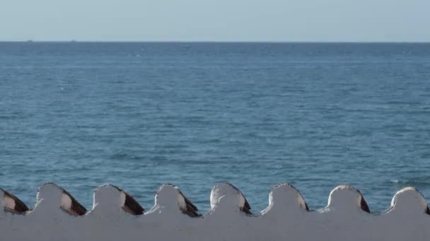 Плитка Крыша Средиземноморского Дома Вместе Пляж — стоковое видео
