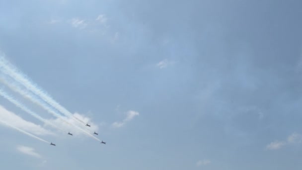 Samoloty Acrobat Latające Pokazach Lotniczych — Wideo stockowe