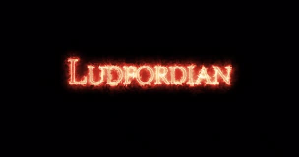 Ludfordian Geschreven Met Vuur Lijn — Stockvideo