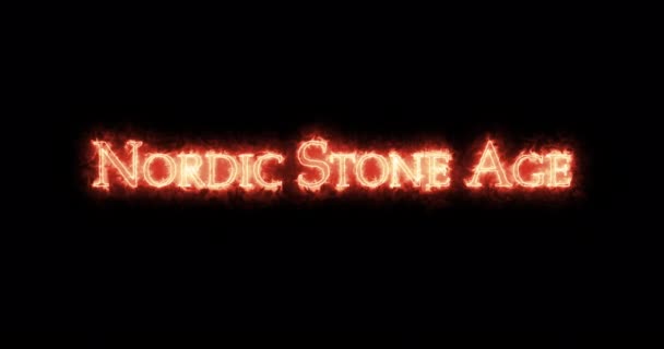 Nordic Stone Age Written Fire Loop — Stock Video