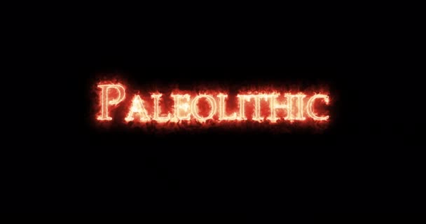 Paleolithicum Geschreven Met Vuur Lijn — Stockvideo