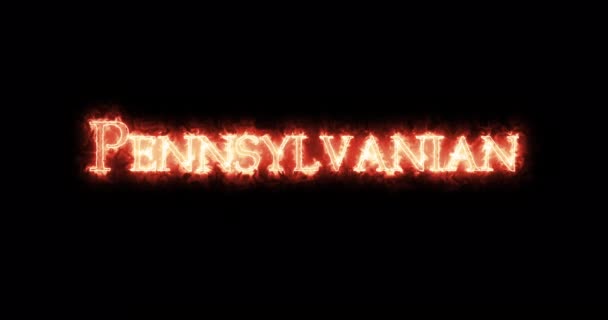 Pennsylvanian Written Fire Loop — Stock Video