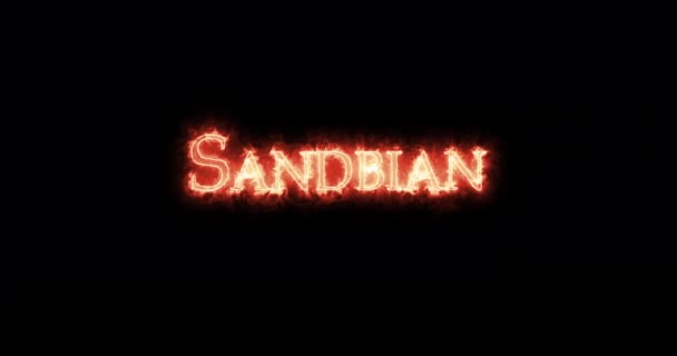 Sandbiaans Geschreven Met Vuur Lijn — Stockvideo