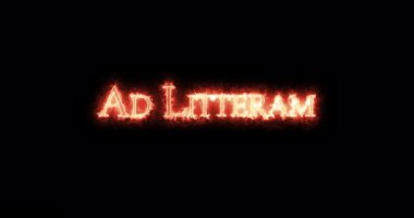 Ad Litteram ateşle yazıldı. Döngü