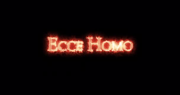 Ecce Homo Escrito Com Fogo Laço — Vídeo de Stock
