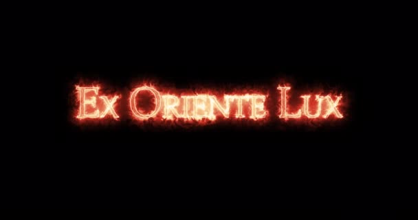Oriente Lux Ditulis Dengan Api Pengulangan — Stok Video