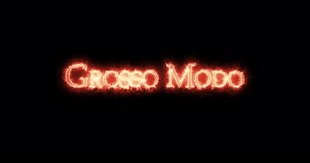 Grosso Modo Written Fire Loop — Stock Video
