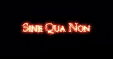 Sine qua non, onsuz, ateşle yazılır. Döngü