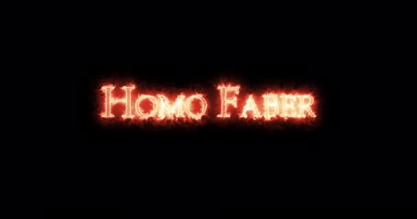Homo Faber Mit Feuer Geschrieben Schleife — Stockvideo