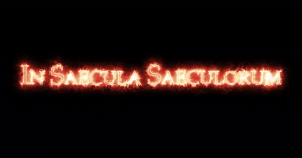 Dalam Saecula Saeculorum Ditulis Dengan Api Pengulangan — Stok Video