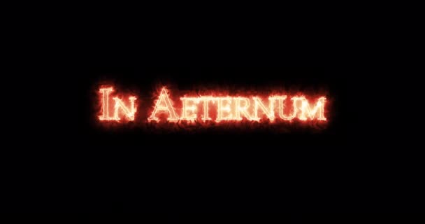 Aeternum Written Fire Loop — Stock Video