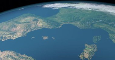 Balear Adaları, Akdeniz. Uzaydan hava görünümü