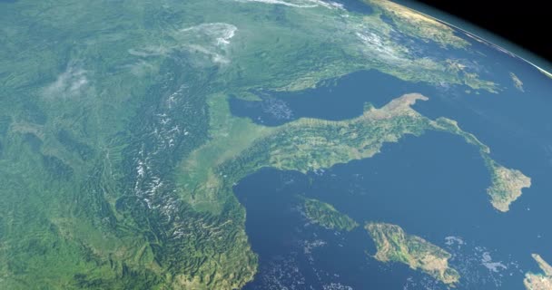Satellitbild Alperna Europa — Stockvideo