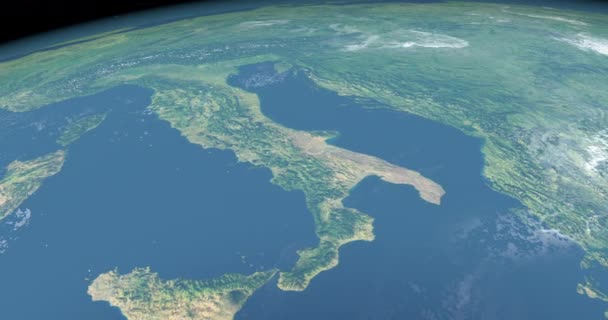 アペニン山脈 イタリア 宇宙からの空からの眺め — ストック動画