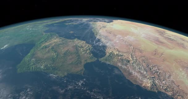 Zatlas Mountains アフリカ 宇宙からの空からの眺め — ストック動画