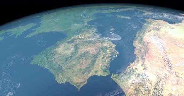 Mediterranean Sea Africa Aerial View Space — Stock Video