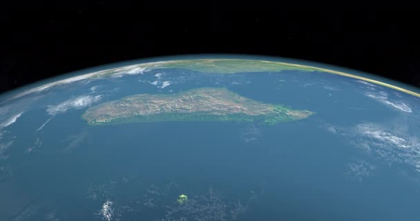 アフリカのマダガスカル島の様子 宇宙からの空からの眺め — ストック動画