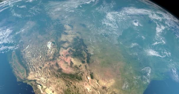 アメリカ合衆国のロッキー山脈の眺め 宇宙からの空からの眺め — ストック動画